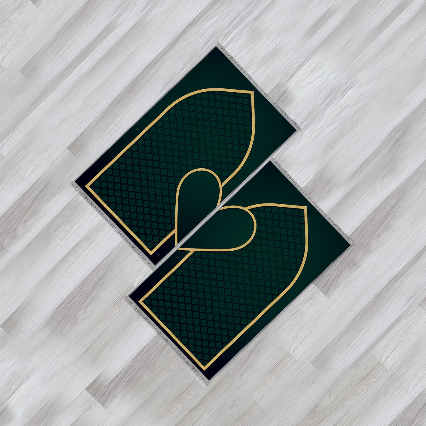 Modern Islamic Cushioned Customizable Couples Prayer Mats 706 (Set of 2)