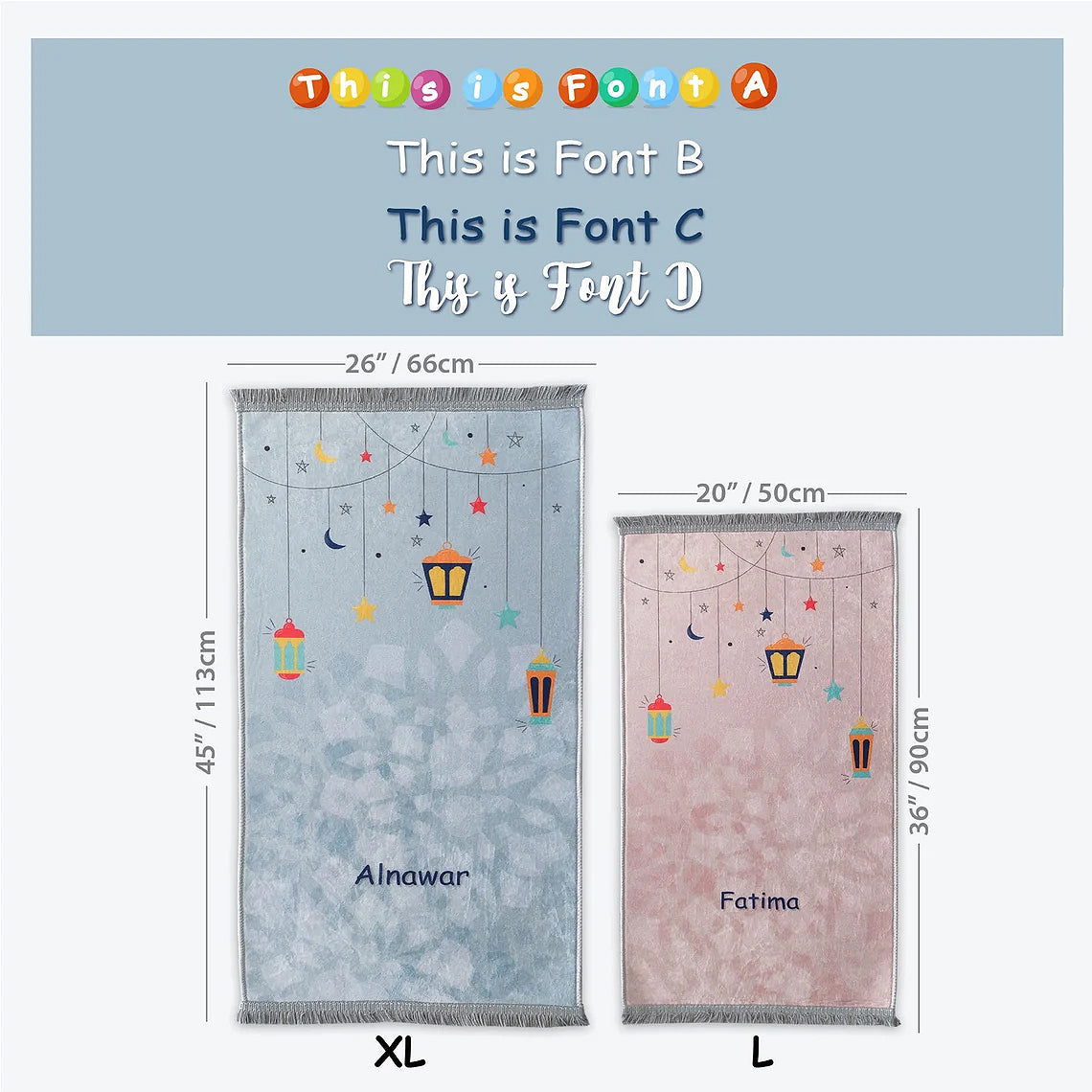 Kids Personalized Moon & Stars Prayer Mat 409