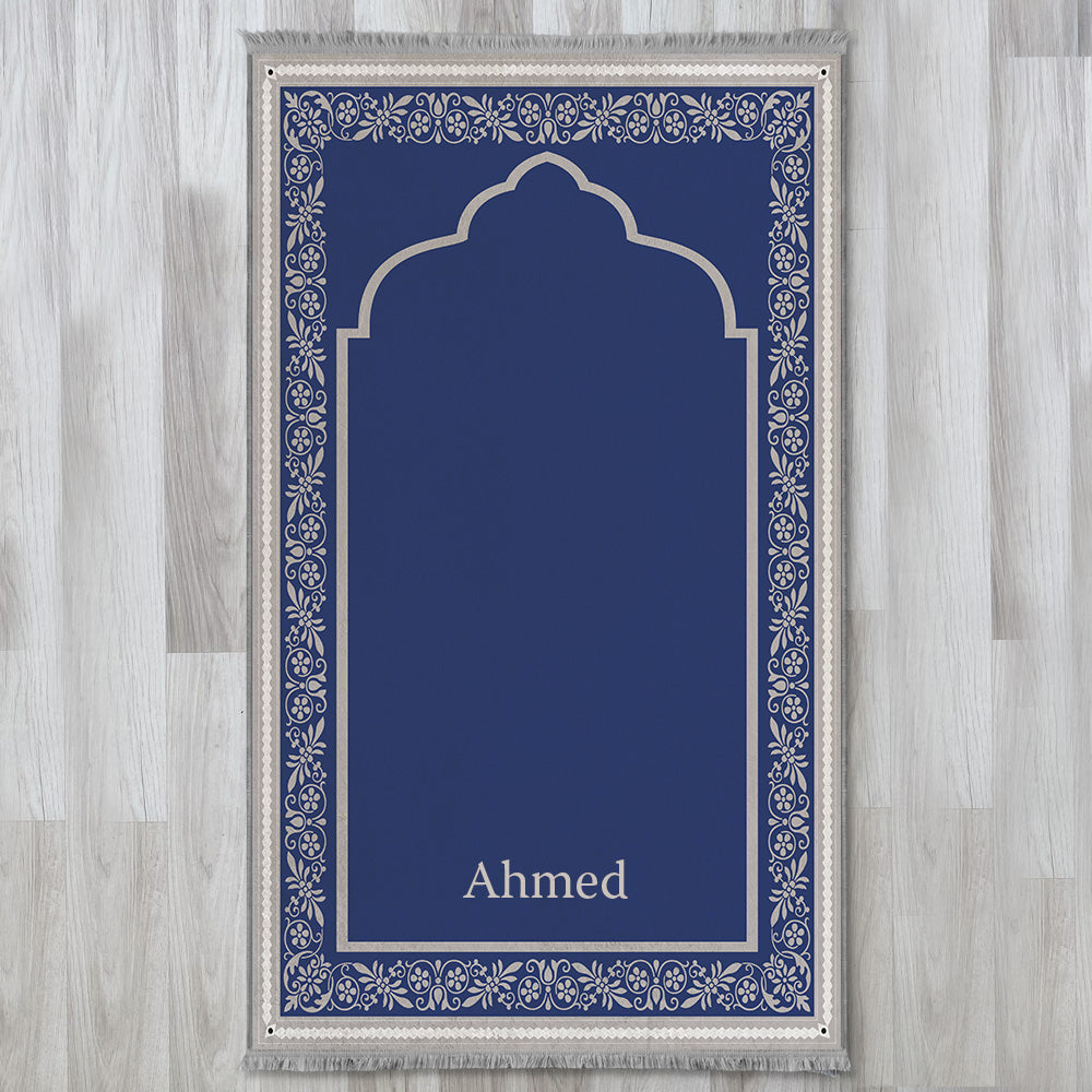 Personalized Prayer Rug Blue