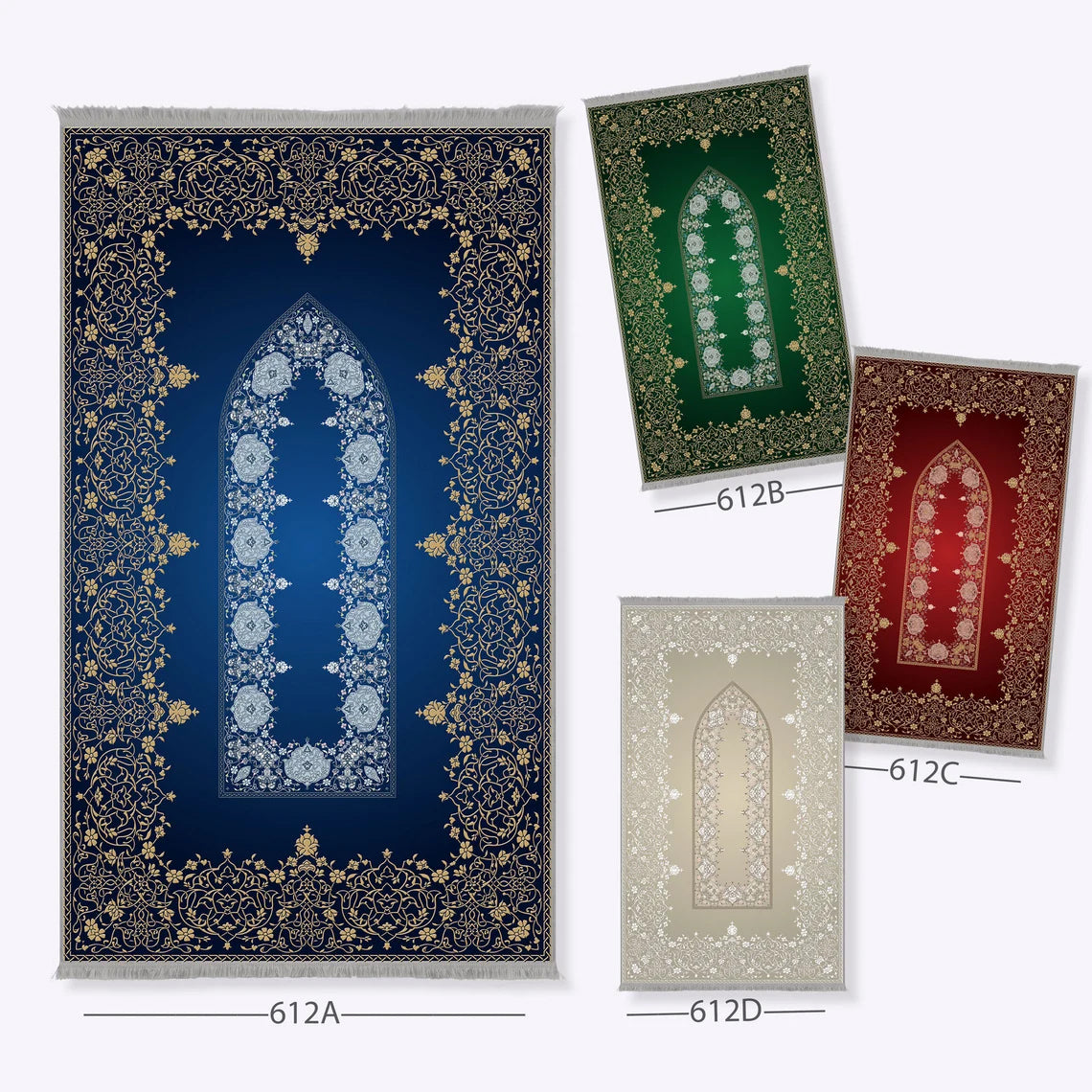 Large Customizable Group & Family Prayer Mat – Soft & Padded Janamaz 612