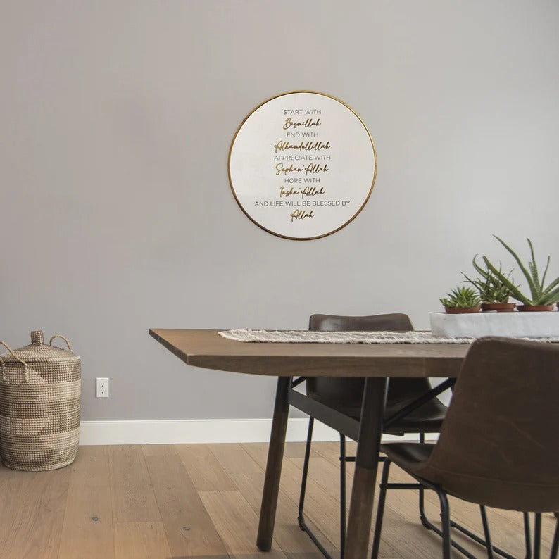 Islamic Quote Wall Art, Start Bismillah End Alhamdulillah IQ0009