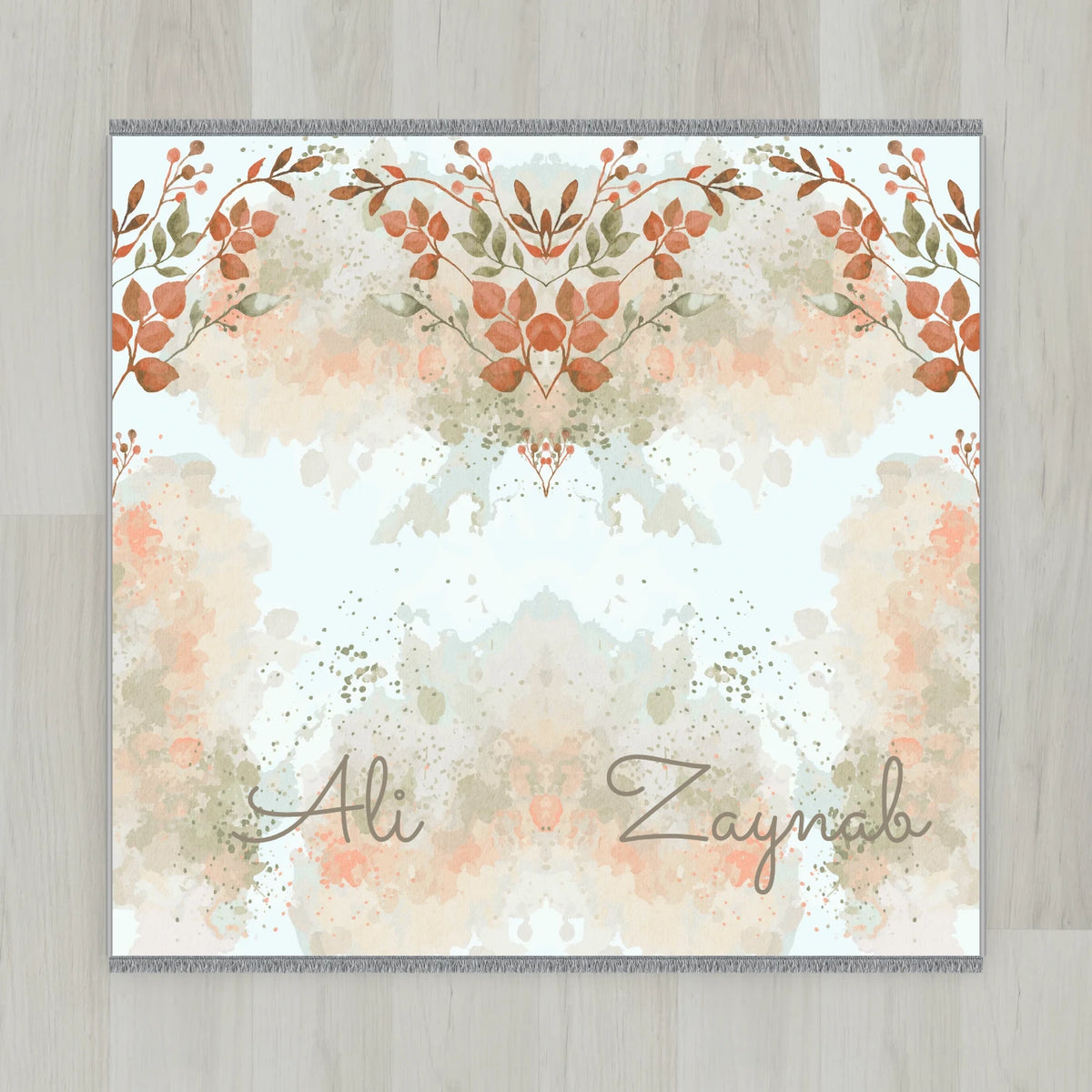 Watercolor Blossom Personalized Prayer Mat
