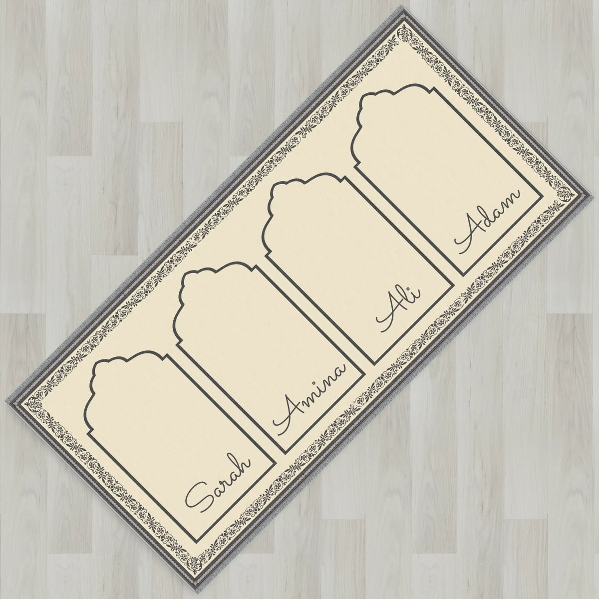 Ottoman Floral Personalized Prayer Mat