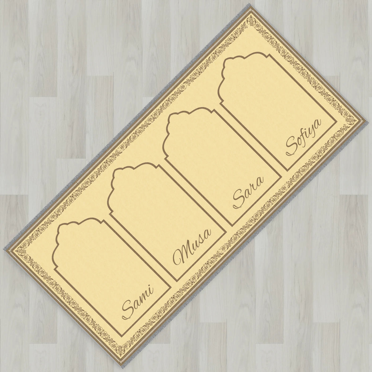 Ottoman Floral Personalized Prayer Mat