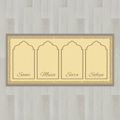 Ottoman Floral Personalized Prayer Mat