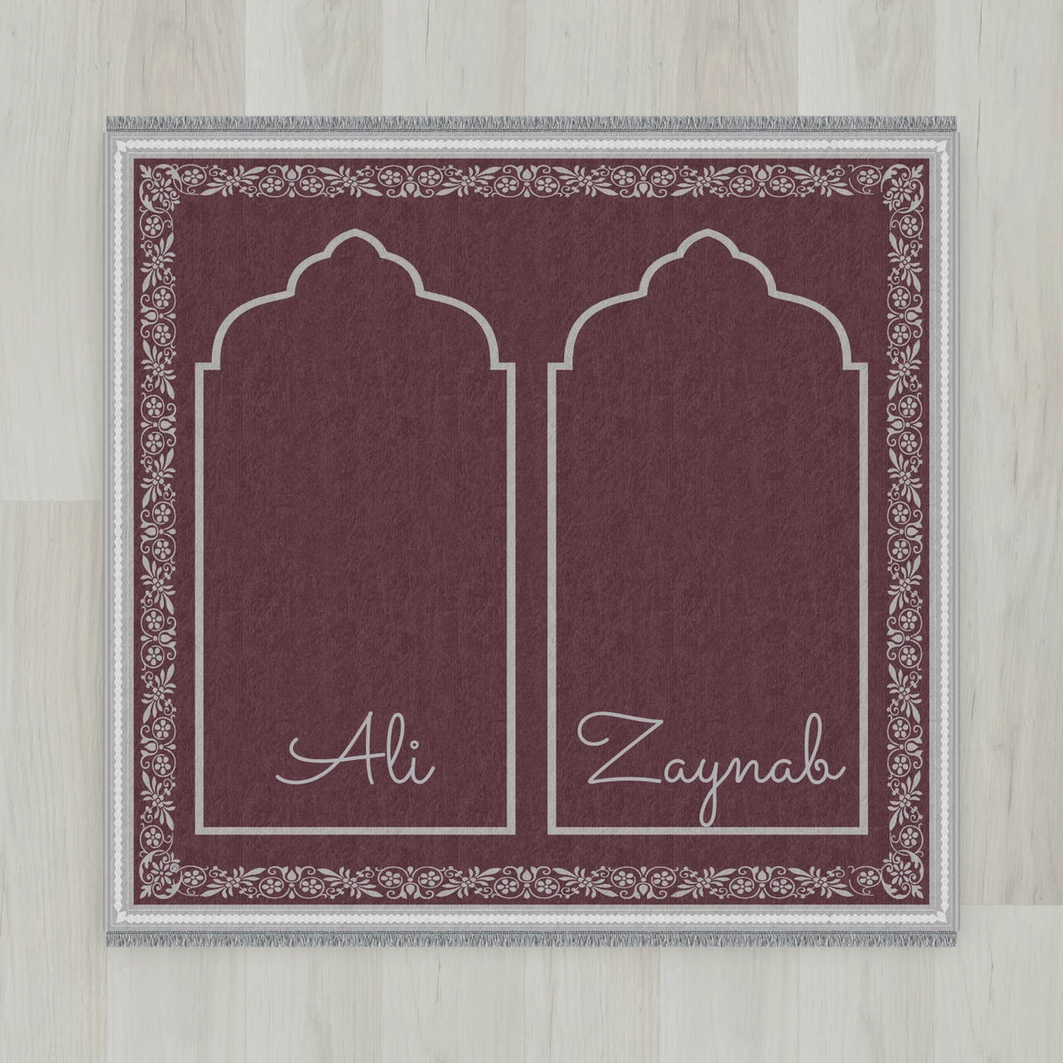 Ottoman Floral Personalized Prayer Mat