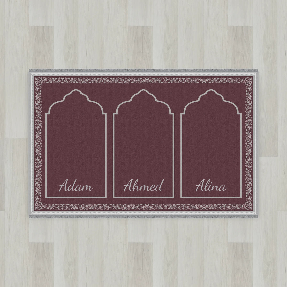 Ottoman Floral Personalized Prayer Mat