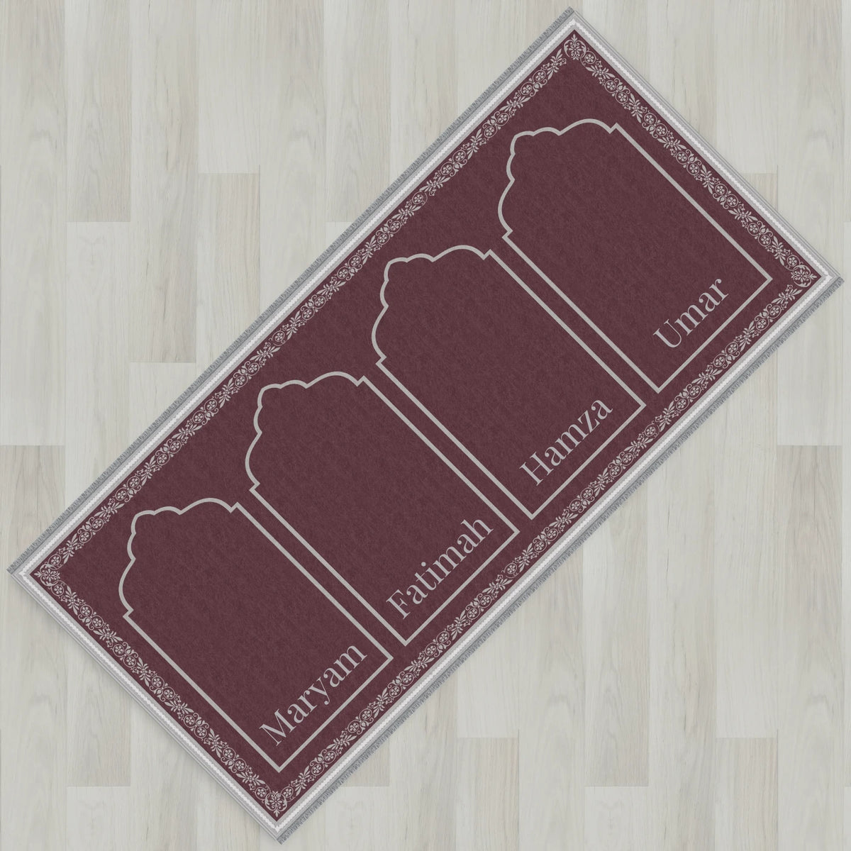 Ottoman Floral Personalized Prayer Mat