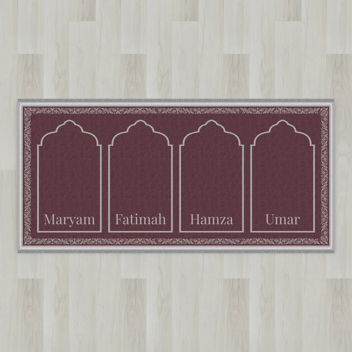 Ottoman Floral Personalized Prayer Mat