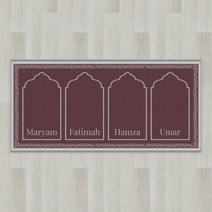 Ottoman Floral Personalized Prayer Mat