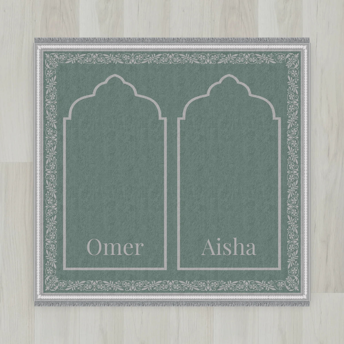 Ottoman Floral Personalized Prayer Mat