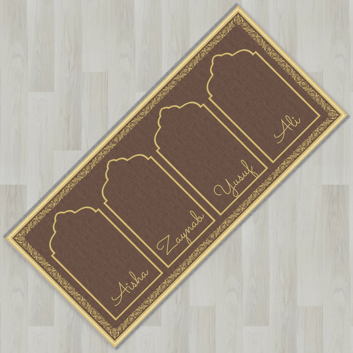 Ottoman Floral Personalized Prayer Mat