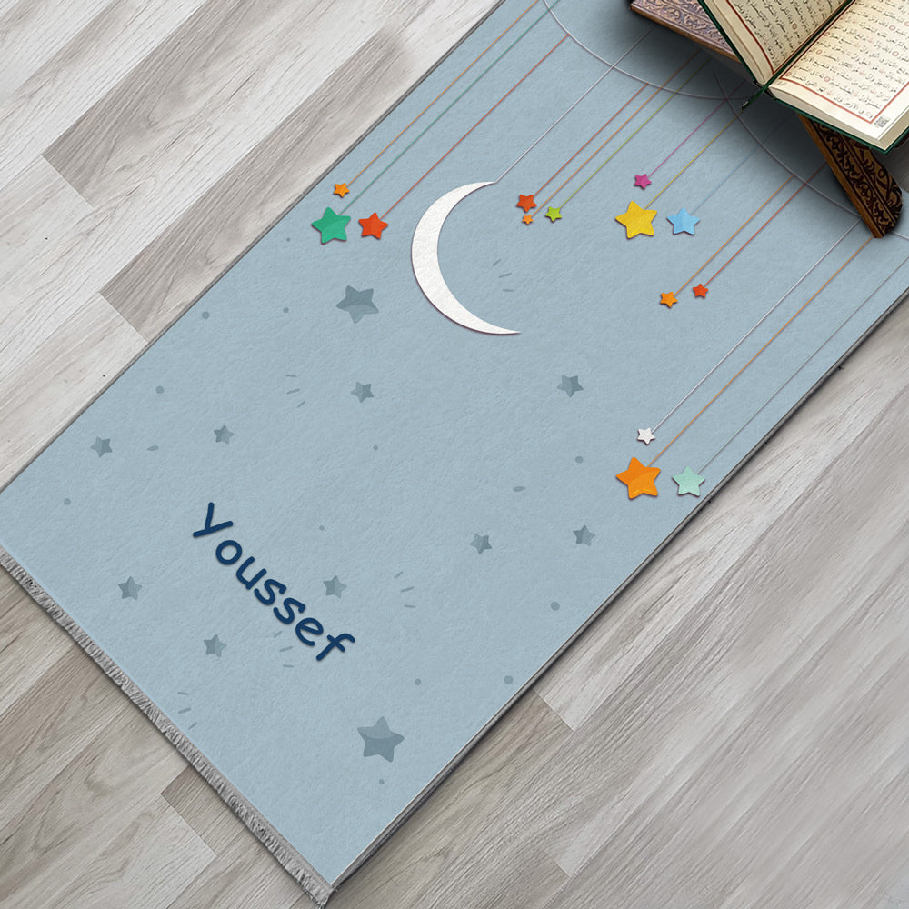 Kids Personalized Moon & Stars Prayer Mat 409