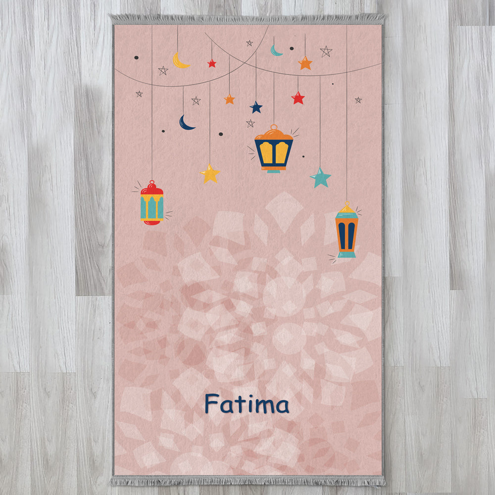 Kids Personalized Lamb & Stars Prayer Mat 410