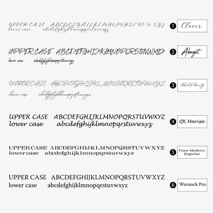 Prayer Rug Font Options